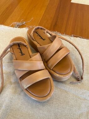 NWT Free People Wrap Ankle Strap Platform Sandal Euro Size 39